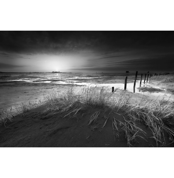 Nordsee Strand Bei Sankt Peter Ording Fine Art Wandbild Schwarz Weiss