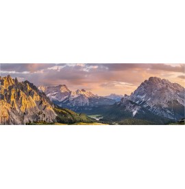 Dolomiten bei Alpenpanorama. Dolomiten Leinwand. - Panorama mit Wandbild Villnöss